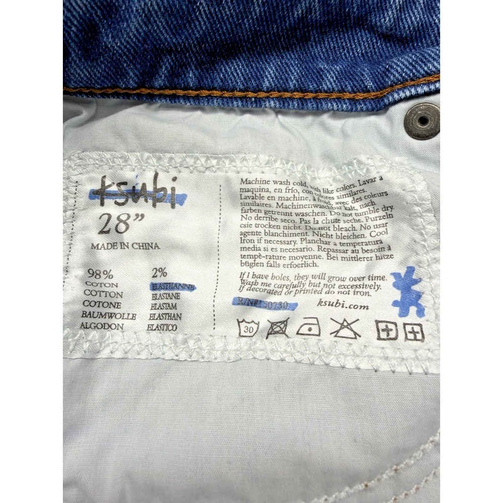 Ksubi Chitch Enjoy Trashed Denim Skinny Jeans Mens Size 28X32 Stretch - Picture 5 of 13